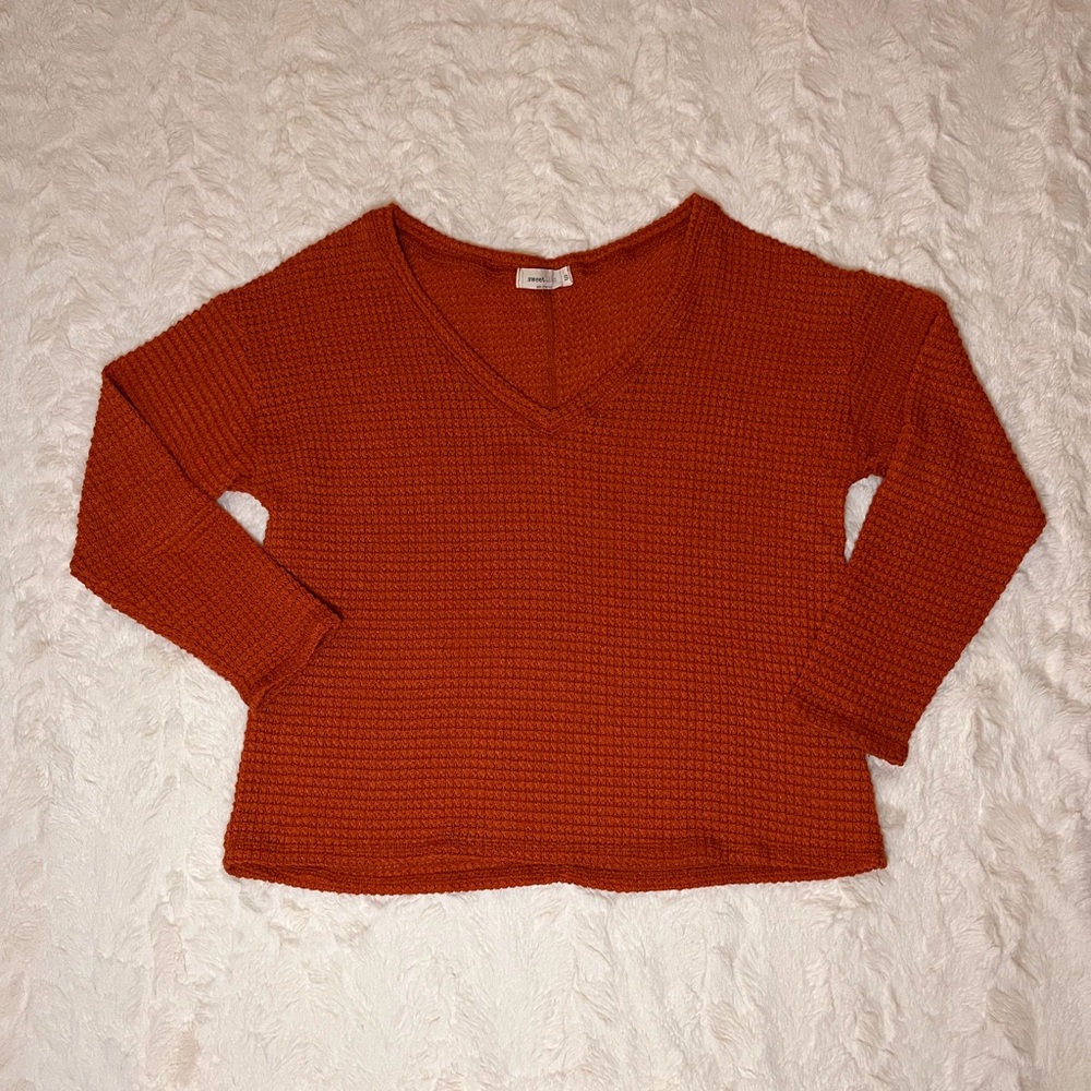 Sweet Lilac Burnt Orange Sweater Size S